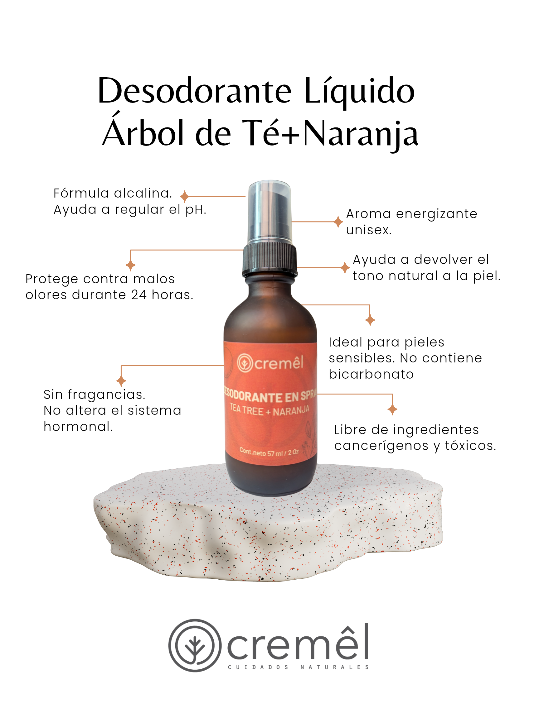 Desodorante en Spray Naranja + Árbol de Té